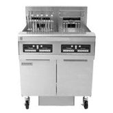 2 Full Vat High Efficiency Electric Floor Fryer Built-In Filtration and CM 3.5 Controls. - Mabrook Hotel Supplies